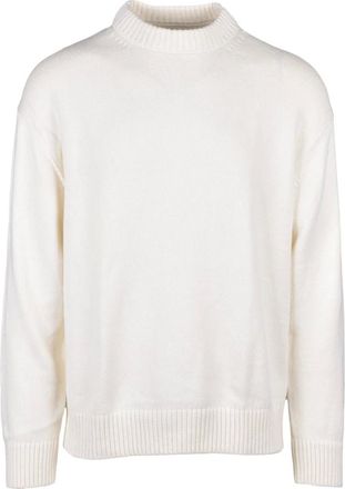 Calvin Klein Jeans Truien & Vesten, Heren, Wit, M, Katoen, Crew-neck Katoenen Pullover