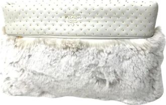 Prada Pre-owned Clutches, female, White, Size: ONE SIZE Pre-owned Fabric prada-bags