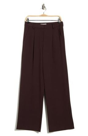 Wayf Pleated Wide Leg Trousers in Plum at Nordstrom Rack, Size X-Small