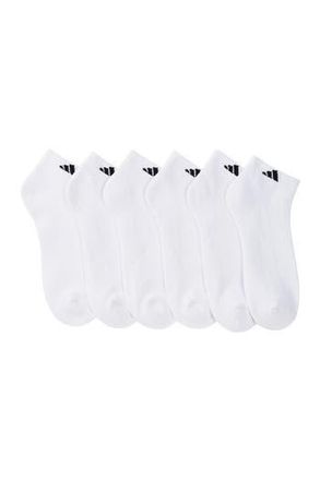 adidas Athletic Low Cut Socks - Pack of 6 in White at Nordstrom Rack, Size 6-12