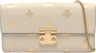 Gucci Gold Ivory Leather Long Wallet (Bi-Fold) (Pre-Owned)