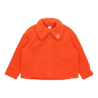 Nike (WMNS) Nike CNY New Years Edition Lambs Wool Solid Color Lapel Jacket Orange DQ5366-817
