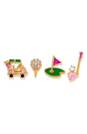 Girls Crew Hole in One Set of 4 Stud Earrings in Gold at Nordstrom