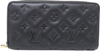 Louis Vuitton Black Leather Long Wallet (Bi-Fold) (Pre-Owned)