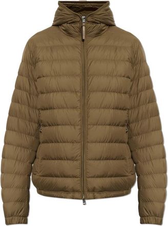 Moncler Solienn Korte Donsjack met Capuchon - Heren - Gewatteerde jassen - Bruin - XL - Jassen