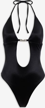 Rhude Womens Rimini One-Piece Swim Metallic Black