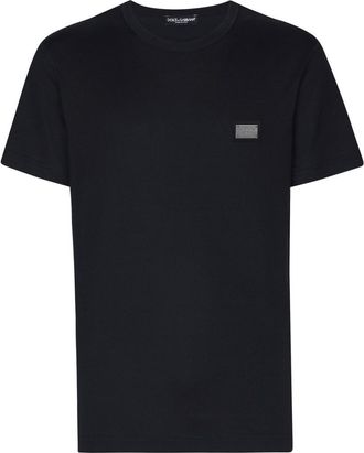 Dolce & Gabbana Blue Logo Print T-shirt