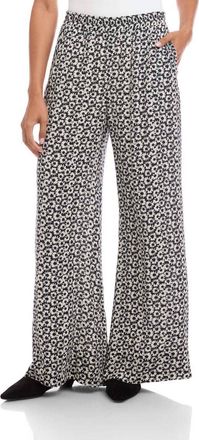 Karen Kane Wide-Leg Pants In Daisy Print