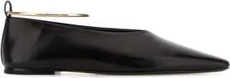 Jil Sander Black Leather Ballet Flats