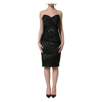 Dolce & Gabbana Bustier Draped Midi Dress - female - Dolce & Gabbana - Party Dresses - Green - S - Dresses