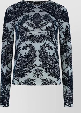 Etro printed tulle top