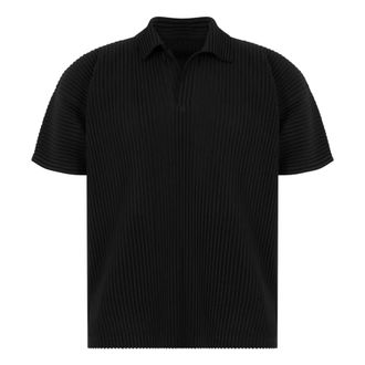 Issey Miyake Geplooid T-shirt met korte mouwen - Heren - Tops - Zwart - Maat: M Poliester