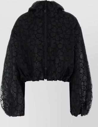 Cecilie Bahnsen aisha organza hooded cropped jacket sheer