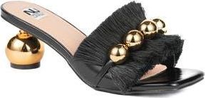 Ninety Union Miami Fringed Orb Heel Slide Sandal in Black at Nordstrom Rack, Size 14