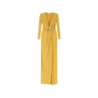 Elisabetta Franchi Dames, Jurken, Geel, Maat: S Jersey