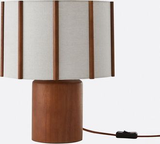 La Redoute Interieurs Tafellamp in hevea en linnen, Vintela