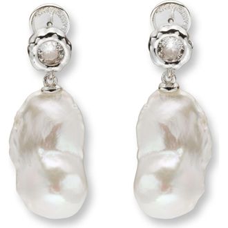 Classicharms Skyler Freshwater Baroque Pearl Drop Earrings in Silver/clear at Nordstrom
