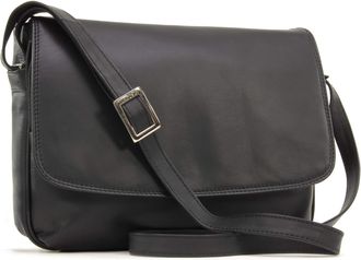 Visconti Womens Leather Crossbody Bag - Medium Organiser Handbag - Multiple Pockets - Adjustable Shoulder Strap - 03190 Claudia - Black