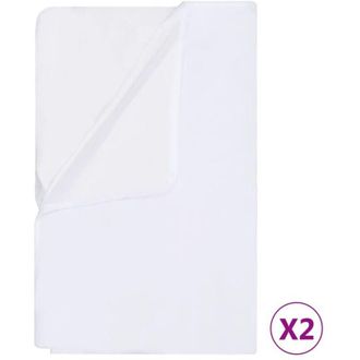 vidaXL Coprimaterasso Impermeabili 2 pz in Cotone 140x200 cm Bianchi vidaXL