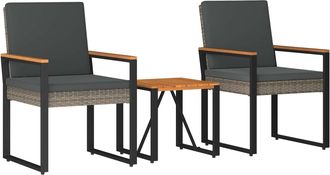 vidaXL Juego De Muebles De Exterior 3 Uds. Gris Y Gris Oscuro Vidaxl