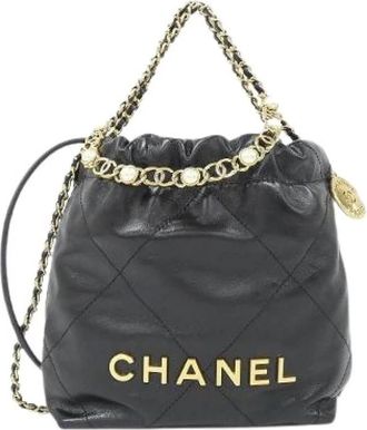Chanel Pre-owned 22 Line Calfskin Mini Shoulder Bag - Pre-owned - Mujer - Negro - ONE SIZE