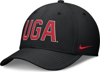 Nike Georgia Classic Swooshflex Nike Mens Dri-FIT College Hat in Black | NC0300AGBN-KLK