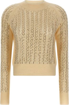 Ermanno Scervino Baguette Studded Sweater Maglioni Beige-Donna