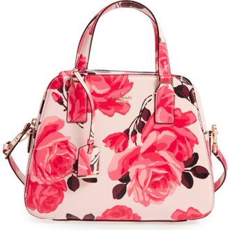 Kate Spade New York cameron street roses - little babe faux leather satchel in Pink Sand Multi at Nordstrom Rack