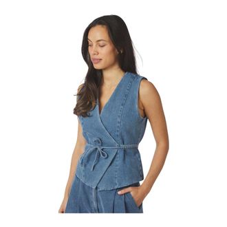 Neo Noir Jassen, Dames, Blauw, S, Katoen, Vesten