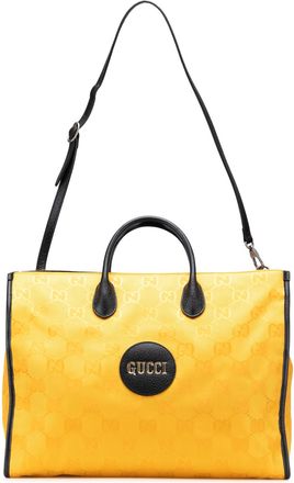 Gucci Pre-owned Womens Logo Tote Adjustable Strap - Mustard Textile - One Size