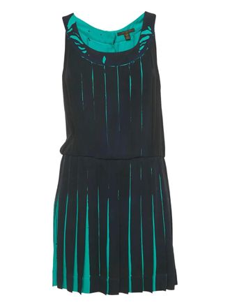 Louis Vuitton pleated silk mini dress - women - Silk - M - Green