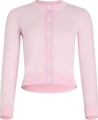Patou Cardigan in cotone con monogramma JP - Rosa