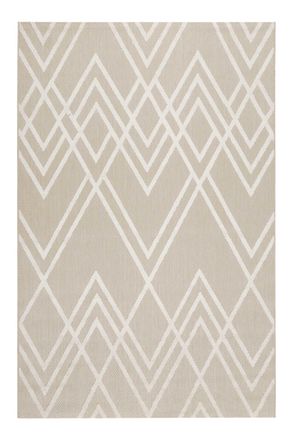 Esprit Alfombra interior/exterior con relieve beige y blanco 160x225