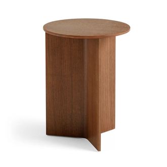 HAY Slit Table Round High, &Oslash; 35 x H 47 cm, Walnuss natur