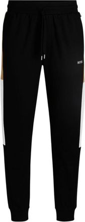BOSS Cotton-terry tracksuit bottoms with contrast side panels
