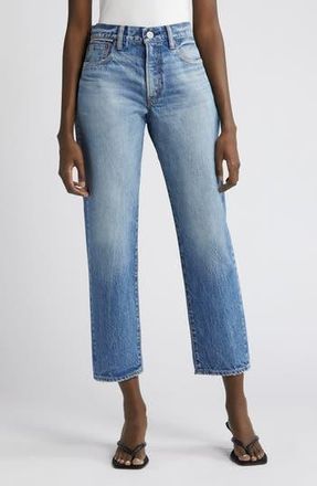 Moussy Vintage Maplecrest Crop Straight Leg Jeans in Blue at Nordstrom Rack, Size 27
