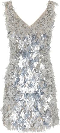 Paco Rabanne Abito corto con paillettes - P141 SILVER