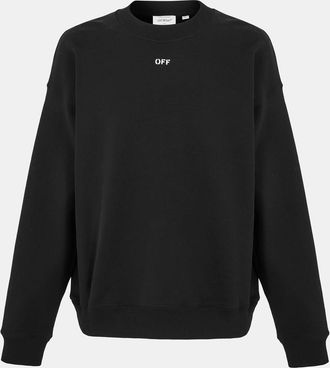 Off-white Mens Off White Skate Crew Neck Drop Shoulder Sweatshirt in Black-White - Size X-Large