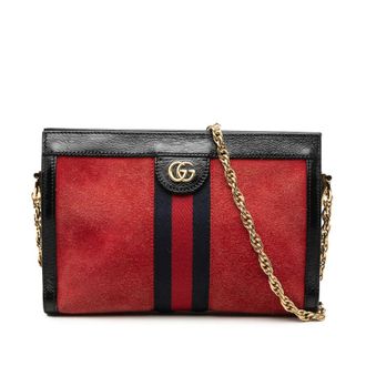 Gucci Pre-owned Gucci Small Suede Web Ophidia Chain Crossbody Ladies LN45GWLZLWW72TRU