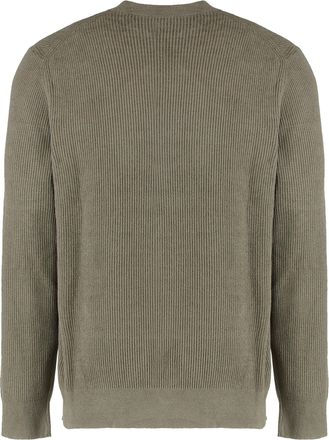 HUGO BOSS Mens Sweater With Velvet Ribbing Open Brown Viscose Sweatshirts