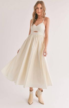 Sadie & Sage Shades On Front Cutout Midi Dress In Ivory