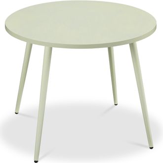 Best Choice Products Round Mid-Century Modern 35.5in Dining Table, Dinette for Home or Kitchen w/Wood Finish Steel Legs