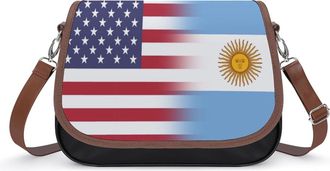 Generic US & Argentina Flag Fashion Womens Crossbody Bags Novelty Handbag Shoulder Bag Purse