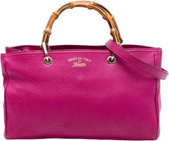 Gucci Pre-owned Handbags, female, Pink, Size: ONE SIZE Pre-owned Bamboo Shopper Satchel