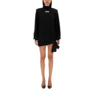 Versace Jeans Couture Dames, Jurken, Zwart, Maat: S Katoen