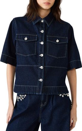 Steve Madden Eliana Denim Shirt in Bijou Blue at Nordstrom, Size X-Small