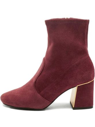 Tory Burch suede block-heel boots - Red