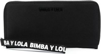 Bimba & Lola logo-strap zip-around wallet - women - Polyester/Polyester - One Size - Black