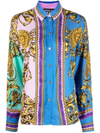 Versace Jeans Couture Camicia con stampa barocca - Blu