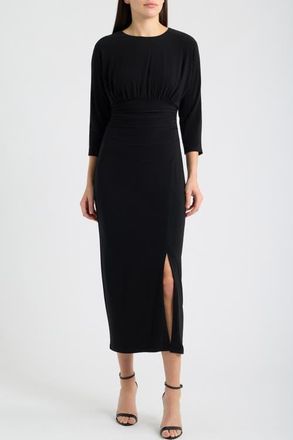 Vince Camuto Ity Tucked Dolman Sleeve Dress in Black at Nordstrom, Size 16